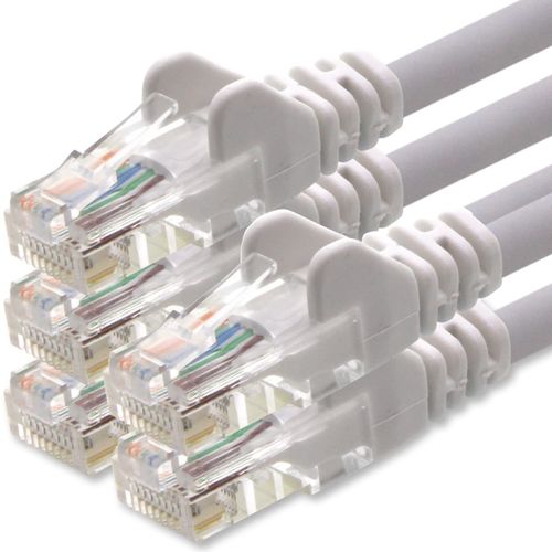 Câble réseau Cat.6 - blanc - 5X - 1m - (jeu) - Câble Ethernet CAT6 Câble Lanka Câble patch 1000 Mbits