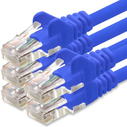 Câble réseau Cat.6 - bleu - 5X - 3,0 m - (jeu) - Câble Ethernet CAT6 Câble Lanka Câble patch 1000 Mbits