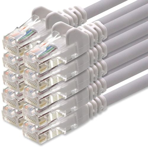 Câble réseau Cat.6 - blanc - 10x - 1m - (jeu) - Câble Ethernet CAT6 Câble Lanka Câble patch 1000 Mbits