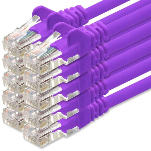 Câble réseau Cat.6 - violet - 10x - 1m - (jeu) - Câble Ethernet CAT6 Câble Lanka Câble patch 1000 Mbits