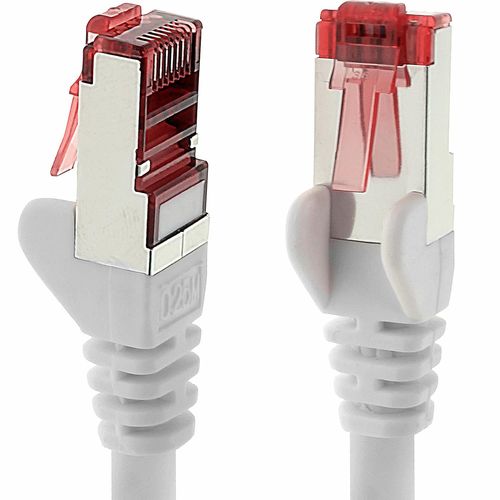 Câble réseau Cat6 1x 5m CAT6 - blindage SFTP - Câble patch CAT.6 RJ45 Câble Ethernet DSL LAN routeur commutateur modem panneau de brassage - blanc - 1 pièce