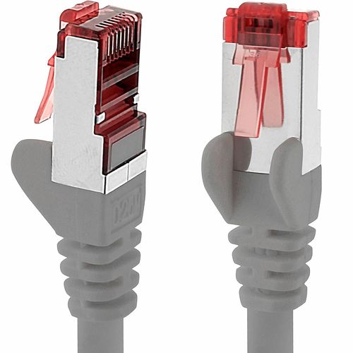 Câble réseau Cat6 1x 5m CAT6 - blindage SFTP - Câble patch CAT.6 RJ45 Câble Ethernet DSL LAN routeur commutateur modem panneau de brassage - gris - 1 pièce