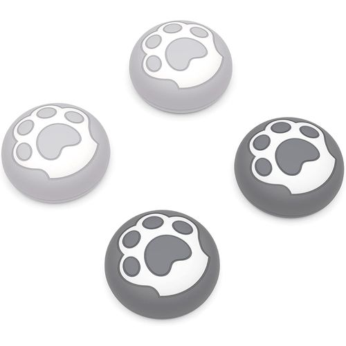 Capuchons Joystick Silicone Pour Ps5 Pour Ps4 Manette,Pour Xbox Series X S,Thumb Grip Caps Pour Xbox One,Capuchon De Stick Analogique Pour Switch Pro Controller-Patte De Chat-Gris Clair
