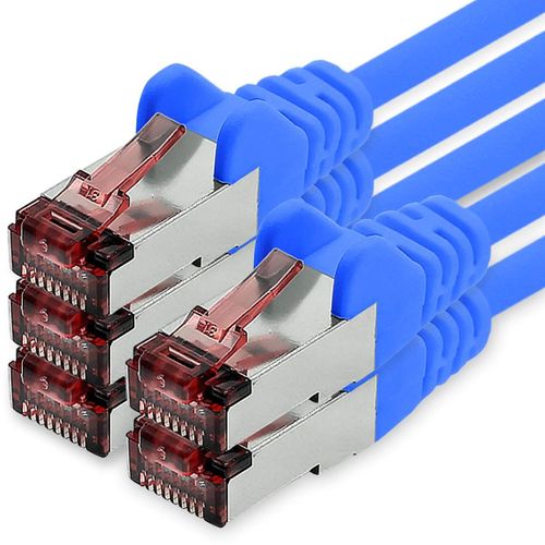 Câble réseau Cat6 5 x 2 m bleu câble Ethernet Lankabel câble réseau Cat6 Lan câble patch Sftp Pimf 1000 Mbit s
