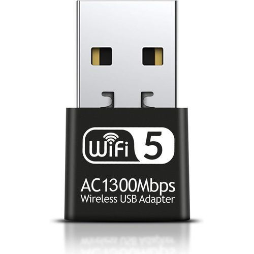 Clé USB Wi-Fi 1300 Mbps Adaptateur Wi-Fi double bande 2,4 GHz/5,8 GHz Clé Internet sans fil pour ordinateur de bureau/ordinateur portable Windows 11/10/8.1/7/Vista Mac OS 10.9-10.15.[V415]