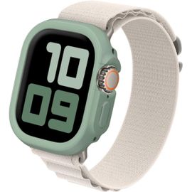 Coque Bumper Compatible Avec Apple Watch Ultra/Ultra2 [49 Mm] | Crashguard Nx - Protection Fine, Personnalisable Avec Technologie D'absorption Des Chocs - Vert Sauge.[V1153]