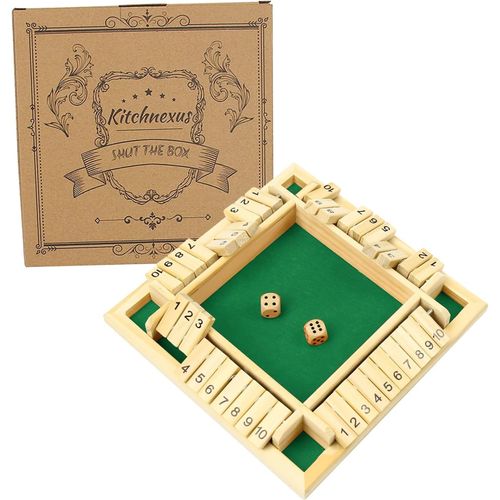 Shut The Box Jeu De Table En Bois Pour 2 Et 4 Joueurs Jeu De Dés Jeux De Mathématiques De Table En Bois Pour Adultes Et Enfants.[E2797]