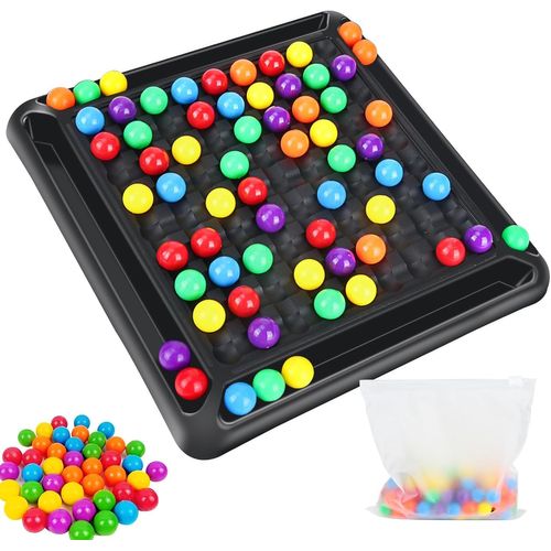 Rainbow Ball Elimination Chess Game, Puzzle Magic Chess Board Rainbow Ball, Jeu De Société D'élimination, Échiquier Intellectuel Duel Double, Jeux de Société D'association de Perles (80).[E1995]