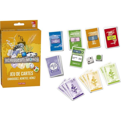 Richesses Du Monde - Jeu De Cartes Pour Jouer En Famille Pour Enfants Dès 8 Ans - Acquérir Un Mmaximum De Richesses - Le Célèbre Jeu De Société En Version Jeu De Cartes - 2 À 6 Joueurs.[E1658]