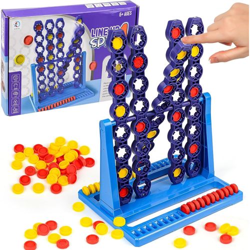Puissance 4, Le Jeu De Société Et De Plateau Pour Enfants, Stratégie Jeux De Société À 2 Joueurs Avec Fonctionnalités Spinning, Aligner 4 Pions, Pour Enfants, Dès 6 Ans (A).[E1323]