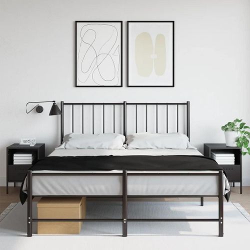 Tables De Chevet 2 Pcs Noir 36x39x50,5 Cm Acier