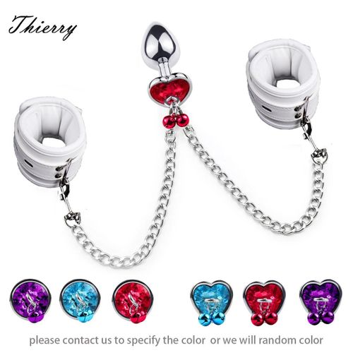 Thierry ¿ Kit De Bondage Du Poignet À L'anus, Menottes, Connexion Avec Godemichet Anal, Jeux Pour Adultes, Jouets Sexuels Sm Pour Femmes Et Hommes, Produit Sexuel Fétiche B And L Heart-Shaped