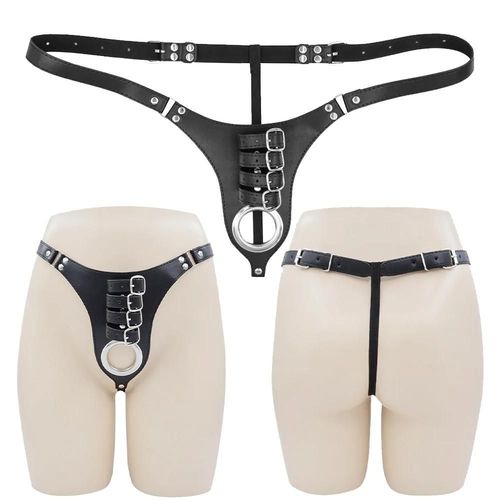 Bdsm Mâle Ceinture De Chasteté Sextoys Cage De Chasteté En Cuir Pénis Portant Des Pantalons Anneau De Pénis Érotique Urétral Chasteté Jouets Sexuels Pour Hommes Black