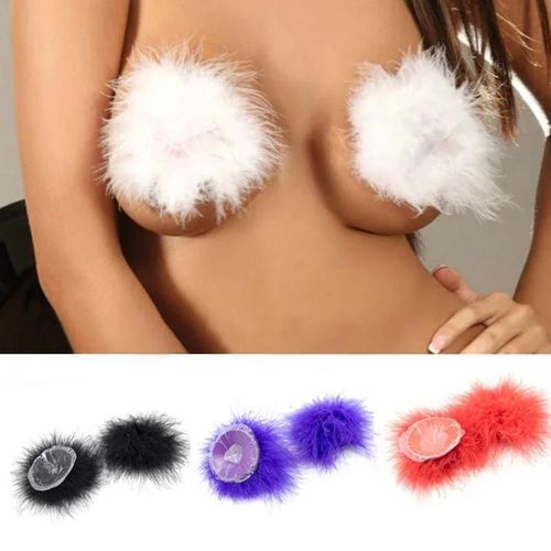 1 Paire Sexy Plume Mamelon Couverture Soutien-Gorge Pasties Autocollants Femmes Lingerie Sein Pasties Autocollants Produits Intimes Accessoires Exotiques Red