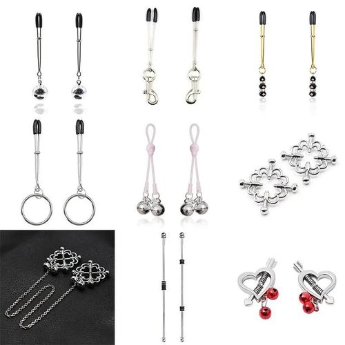 Barres En Acier Réglables Pince À Mamelon Stimulateur De Clitoris Bdsm Fétiche Flirtant Bondage Sein Lèvres Clips Pinces À Clitoris Accessoires I