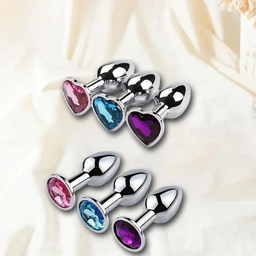 Jouets Anaux En Métal En Forme De C?Ur Pour Adultes, Plug Anal, Plug Anal, Kit Sm, Bijoux D'entraînement, Gay, Luxe, 1 Pièce Purple Circular 2.4cm