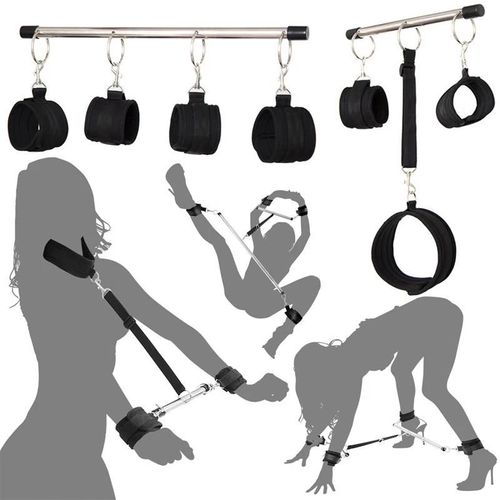 Kit De Bondage Réglable Bdsm, Barre D'écartement, Menottes, Manchettes De Cheville, Ensemble De Contraintes Fétichistes, Jouets Sexuels Pour Couples Adultes, Jeux, Sex Shop Black