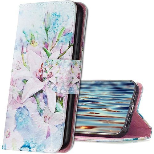 Xiaomi Redmi Note 4 Coque, Housse En Cuir Xiaomi Redmi Note 4x, Antichoc Etui A Rabat Pu Portefeuille Housse De Protection Pour Xiaomi Redmi Note 4 / Note 4x. Hx2 Lily Flower