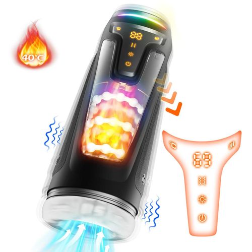 Kushor Led Automatique Mâle Masturbateur Marchandises 19 Modes Poussée Chauffage Pipe Succion Machine Vaginette Hommes Jouets Sexuels Adulte 18 Kit