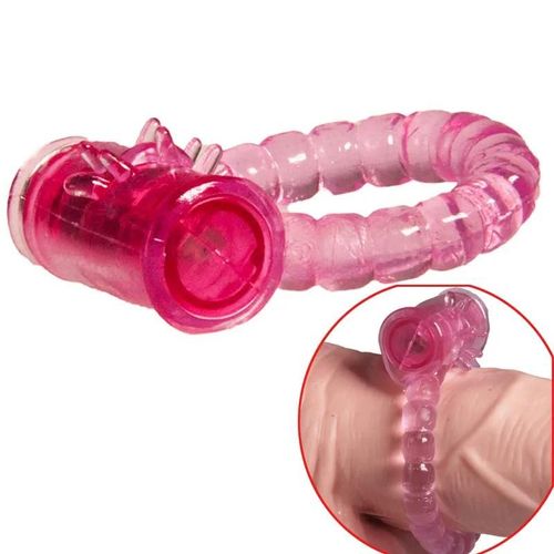 Anneau Durable Vibrateur De Doigt Épine Clitoris Masturbation Masseur Coq Vibrant Retard Éjaculation Ambiance Jouets Sexuels Pour Homme Rose