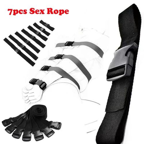 Bdsm ¿ Corde Sexuelle De Retenue Sm Esclave, Jouet Sexuel, Sangle De Menottes Réglable, 18 + Couple, Jeu Érotique Pour Adultes, Ensemble De 7 Pièces Red