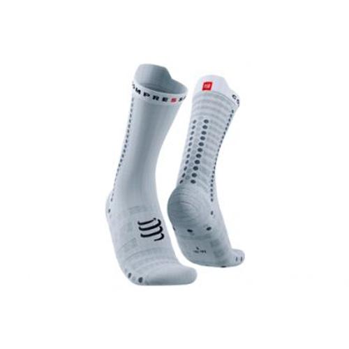 Paire De Chaussettes Compressport Pro Racing Socks V4 0 Ultralight Bike Blanc