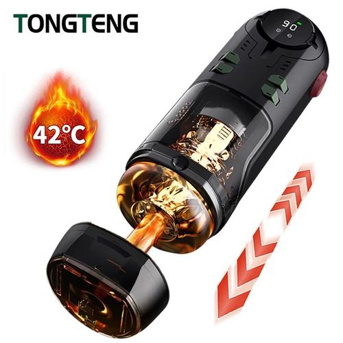 Masturbateurs Masculins Tasse Pompe À Pénis Avec Succion De Poussée Manchon Texturé 3d Chauffage Pipe Hommes Jouet Sexuel Chatte De Poche Pour Hommes Black