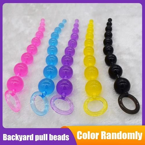 Nouveau Bouchon Anal En Caoutchouc Souple Perles Longue Orgasme Vagin Clito Tirer Anneau Balle Fesses Jouets Stimulateur Jouets Sexuels Pour Adultes Femmes Aléatoire 1 Pc