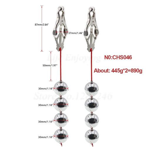 Pinces À Tétons Lourdes De Poids 156-890g, Pinces À Seins Avec Boules Lourdes, Jouets Sexuels De Bondage Bdsm Pour Couples, Produit De Jeux D'esclave Pour Adultes Chs035
