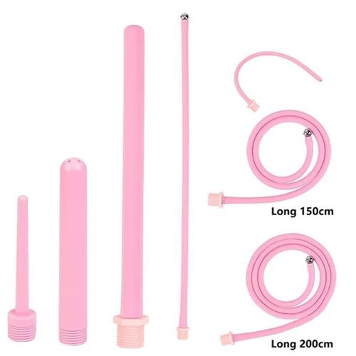 Seringue De Douche Anale En Silicone Rose, Petit Et Long, Livres De Douche Anale, Tête, Perles Anales, Bouchon Anal, Pointe De Buse, Attachement, Rêves, Gay 200cm