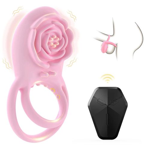 Vibromasseur À Anneaux Péniens Avec Télécommande, Anneau De Pénis, Jouet Sexuel De Plaisir Pour Couple Adulte, Stimulateur Clitoridien Rose, Retard D'entraînement Pink Toy-Box China