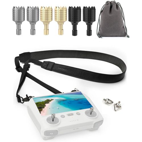 Clicksell-Dragonne Tour De Cou + Joysticks Pour Contrôleur Dji Rc/Rc2, 127 À 160 Cm, 3 Paires De Bâtons En Cuir Synthétique Pour Dji Mini 4 Pro/Mini 3 Pro/Mini 3/Air 3s/Air 3/Air 2s/Mavic 3/Mavic 3-Lktop