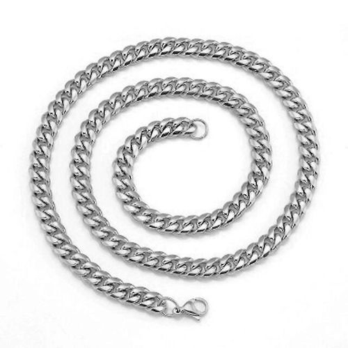 Chaîne De Cou En Acier Inoxydable, Collier Steampunk, Colliers Hip Hop, Chaîne En Or, Couleur Acier, 7mm De Large, Couleur Ton Noir