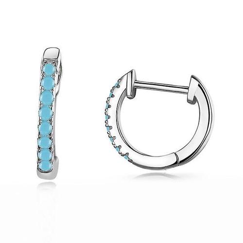 Boucles D'oreilles Créoles En Argent 925 Pour Femmes, Avec Zircone Cubique, 10 Couleurs, Couleur Or, Bijoux, Couleur Sce498-Abu