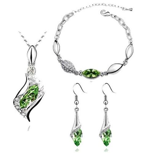Ensemble De Bijoux Pour Femmes, Couleur Or Argent, Perles, Accessoires De Mariage, Collier En Cristal, Pendentif, Boucles D'oreilles, Ensemble De Bagues, Couleur F904