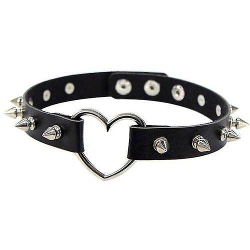Cuir Synthétique Avec Clous Pour Femme Collier En Cuir Synthétique Avec Clé Fermer Couleur Coeur 1