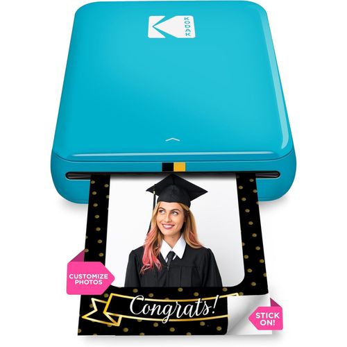 CLICKSELL-Step Imprimante Imprimante Photo Mobile Sans Fil Avec Technologie Zinc (Bleu) Pack Cadeau