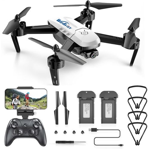Clicksell-T6 Drone Avec Camera Hd 1080p - Avec Vidéo En Direct Wifi, Maintien De L'altitude, Flip 3d, Capteur De Gravité, Contrôle Gestuel, Commande Vocale, Drones Fpv Pour Enfants Adultes Débutants-Wipkviey