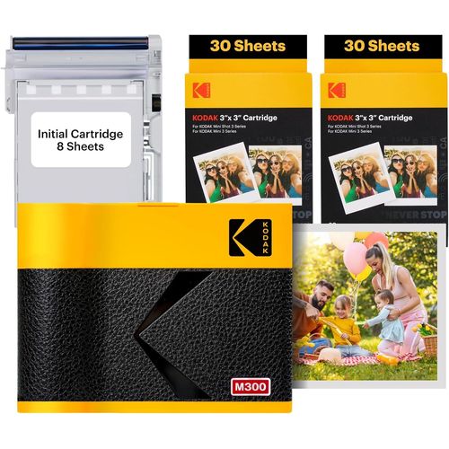 CLICKSELL-Mini 3 Era Imprimante Photo Mini 3 Era (8 Feuilles Initiales + Paquet De 60 Feuilles), Jaune