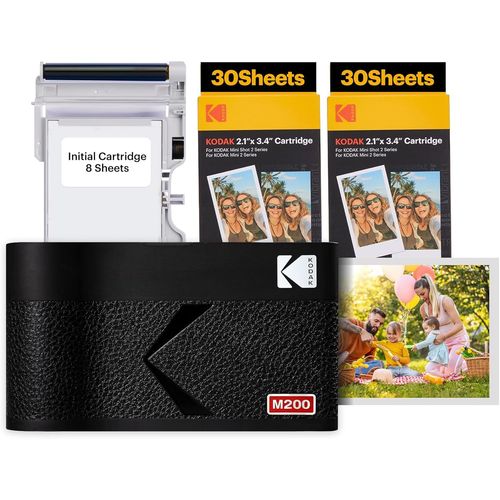 CLICKSELL-Mini 2 Era 4Pass Imprimante Photo Portable (5,3X8,6Cm) (Jaune, Imprimante Photo Portable + 68 Feuilles (8 Feuilles Initiales + Paquet De 60 Feuilles))