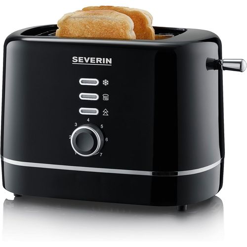 CLICKSELL-Grille-Pain Automatique 850 W, Toaster Compact 2 Fentes Jusqu'À 2 Tranches, Grille-Pain Électrique Avec Réglage Du Degré De Brunissage & Fonction Décongélation, Noir, At 4321