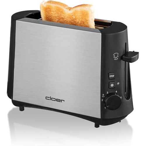CLICKSELL-3890 Mini-Grille-Pain Pour 1 Tranche De Toast, Touche Décongélation, Tiroir À Miette, Élevateur De Tranches De Pain, 600 W, Boîtier Métallique Thermo-Isolant Finition Mate