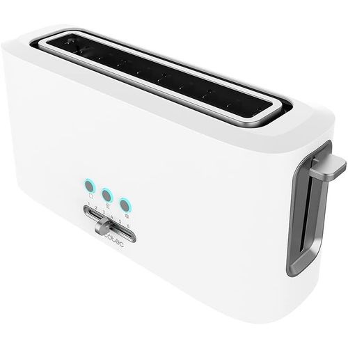 CLICKSELL-Grille-Pain Toast&Taste 9000 Double White En Plastique Avec 2 Fentes Courtes Extra-Larges. Design En Blanc (Longue Fente)