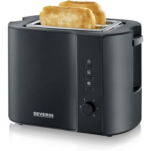 CLICKSELL-Grille-Pain Automatique 800 W, Toaster Compact 2 Fentes Jusqu'À 2 Tranches, Grille-Pain Électrique Avec Réglage Du Degré De Brunissage & Fonction Décongélation, Noir, At 9552