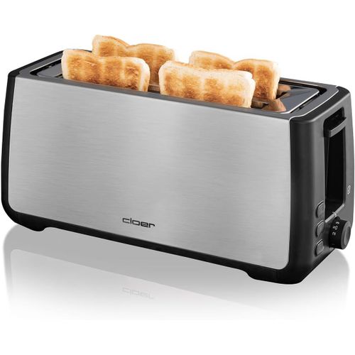 CLICKSELL-3579 Grille-Pain Pour 4 Tranches De Toast Xxl Américan, Touche Réchauffer, Touche Côntroler, Touche Décongélation, 1500 W, Boîtier En Matière De Acier Inoxydable Brossé