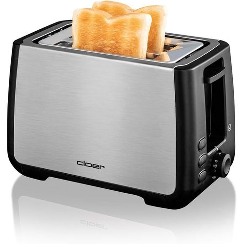 CLICKSELL-3569 Grille-Pain Pour 2 Tranches De Toast Xxl Américan, Touche Réchauffer, Touche Côntroler, Touche Décongélation, 1000 W, Boîtier En Matière De Acier Inoxydable Brossé