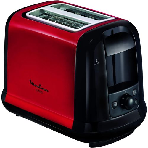 CLICKSELL-Subito Grille Pain 2 Fentes Rouge Toaster Thermostat 7 Position Décongetaion Rechauffage Remontrée Extra Haute Lt260D11