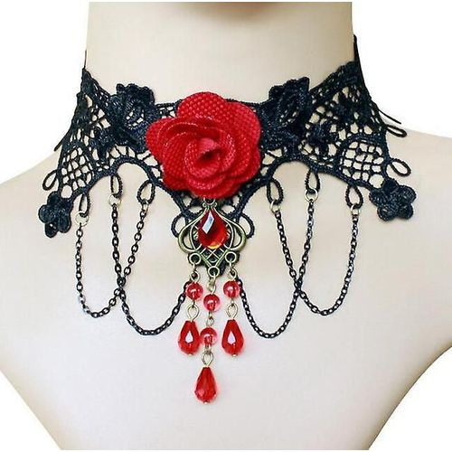 Nouveaux Colliers Gothiques Chricks Sexy Cristal Noir Dentelle Cou Vintage Collier Victorien Femmes Chocker Steampunk Bijoux Couleur N099