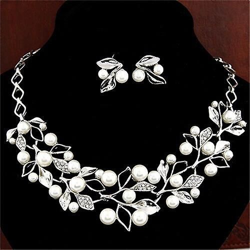 Ensembles De Bijoux Pour Femmes, Ensemble De Bijoux En Perles, Collier De Mariée En Cristal Doré, Couleur De Costume F444