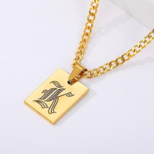 Collier Avec Initiale Pour Femme, Pendentif En Acier Inoxydable, Couleur Or, Accessoires De Bijoux Pour Femmes, Chaînes En Or Couleur K